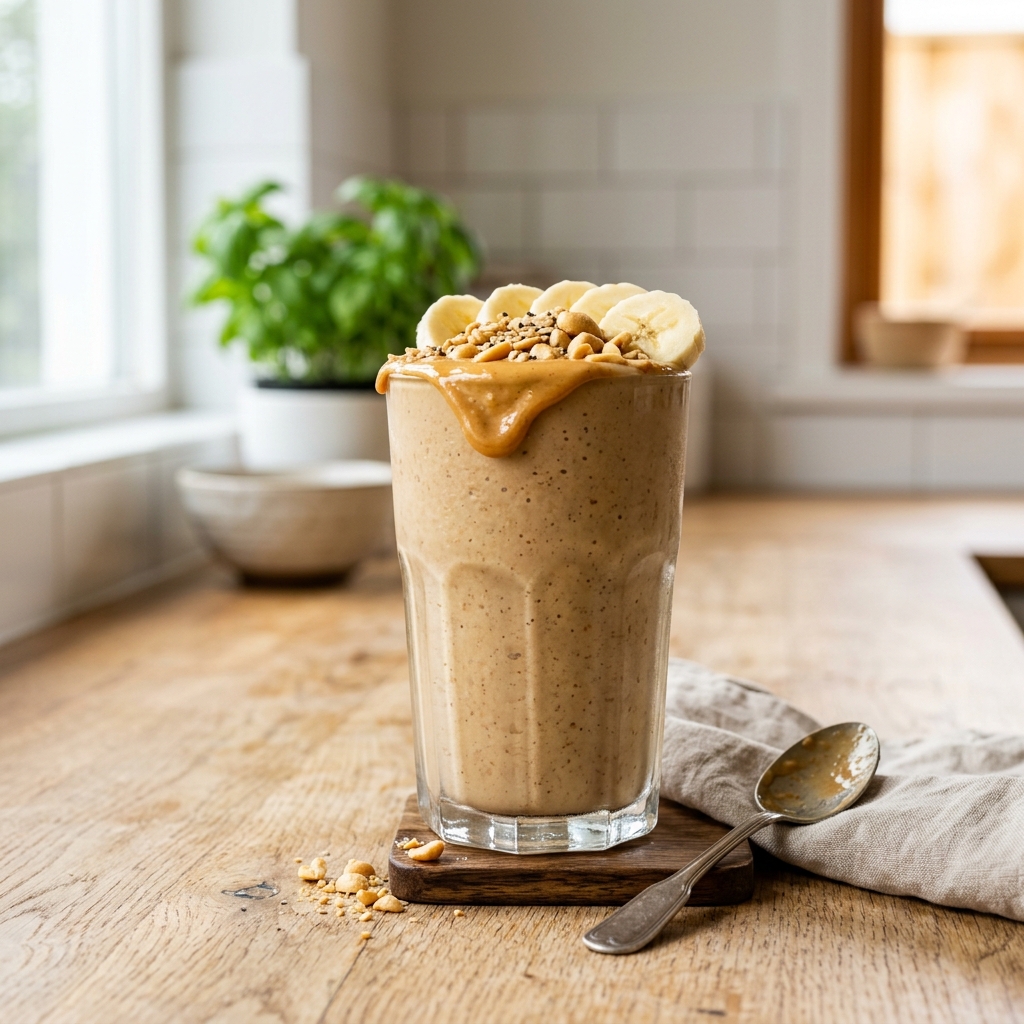 Peanut Butter Banana Gym Monster - traditionellt Sverige Smoothies & Drycker recept, perfekt till vardagsmiddag